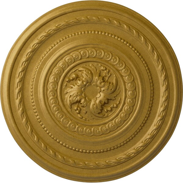 Ekena Millwork Pearl Ceiling Medallion (Fits Canopies up to 1 7/8"), Hnd-Painted Pharaohs Gold, 26 1/4"OD x 1 1/2"P CM26PEPGS - main
